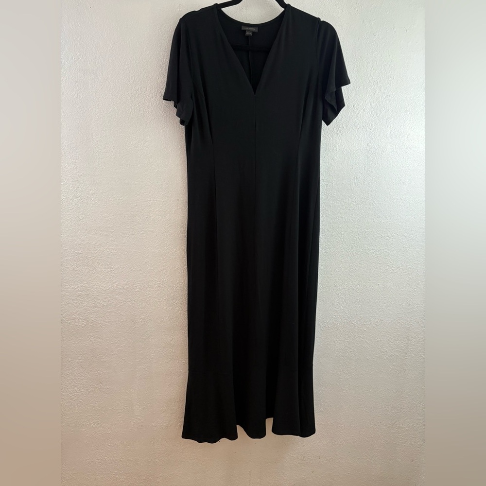 J. Jill Wearever Collection Soft Stretchy Knit Flutter Sleeve Maxi Dress size S - Picture 2 of 9